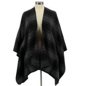 Sanctuary Wool-Blend Black Grey Cape NEW (sleeveless coat)